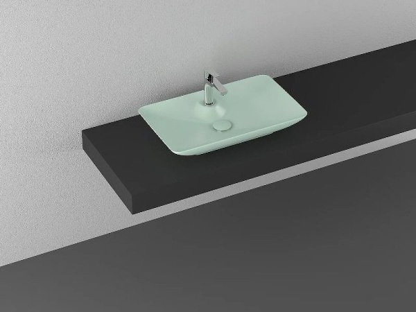 Раковина ISVEA SistemaY Clear накладная 644*395*125 1 цвет мятно зеленый матовый 10SY50065SV-2T