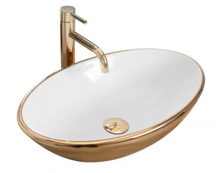 Умывальник Rea Pamela Gold White U6345