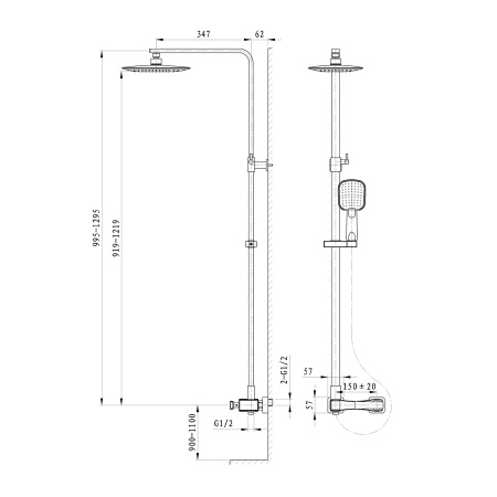 Душевая система WONZON & WOGHAND Triumph, Хром (WW-564601-CR)