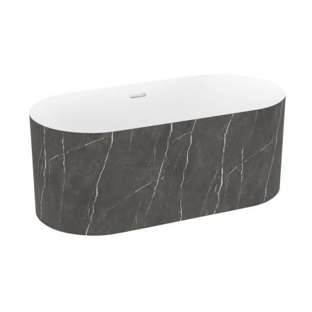 Акриловая ванна в наборе 4 в 1: отдельностоящая ванна, ножки, экран, слив-перелив Wellsee Chalice Perfection 230604001