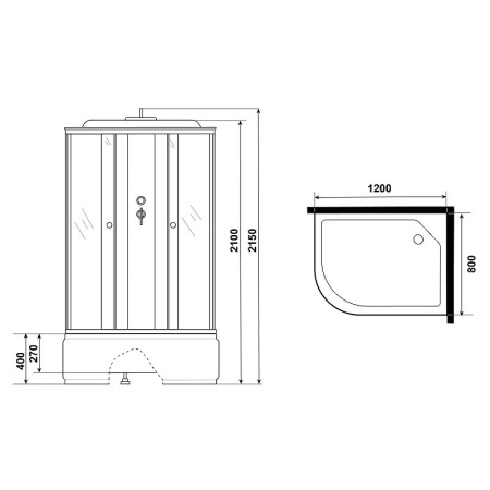 Душевая кабина Niagara Eco NG-7310-14R 120х80 без гидромассажа