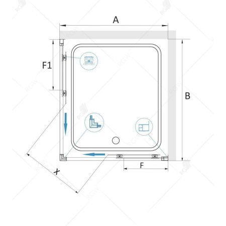 Душевой уголок RGW CL-34 32093400-11 100х100х185 см, хром
