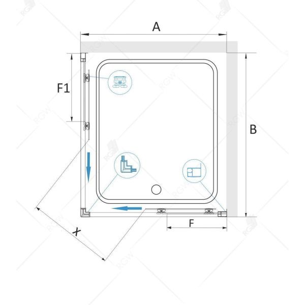 Душевой уголок RGW CL-34 32093488-11 80х80х185 см, хром