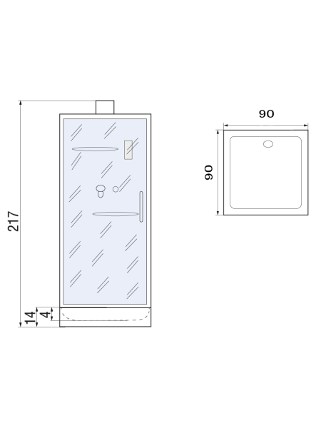 Душевая кабина River MOERO Б/К 90 900х930х2170мм