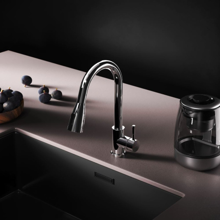 F85B07500 X-Joy S, Смеситель для кухни AM.PM с вытягивающимся изливом, хром