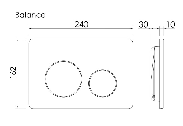 Кнопка смыва Balance, клавиши Circle, цвет хром матовый, CN12-001M
