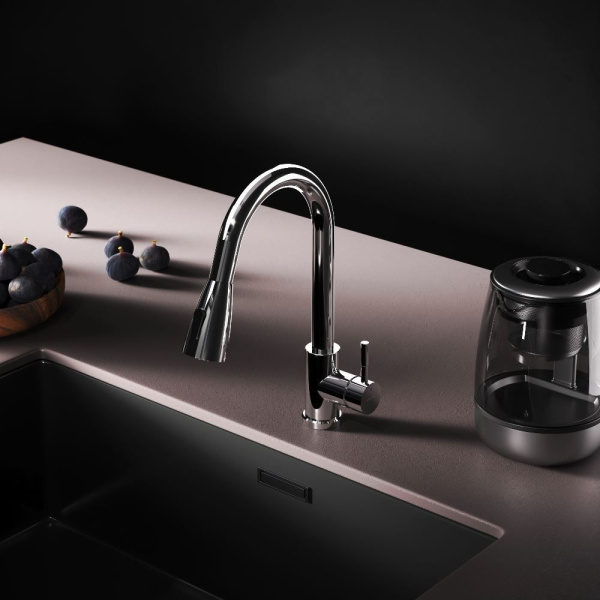 F85B07500 X-Joy S, Смеситель для кухни AM.PM с вытягивающимся изливом, хром