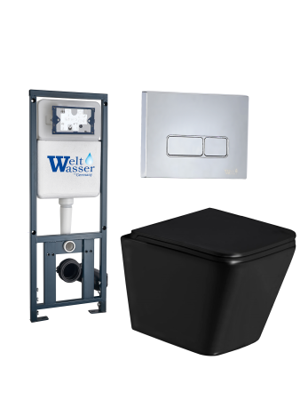 Комплект инсталляции с унитазом Weltwasser MARBERG 410 + GELBACH 043 GL-BL + MAR 410 SE CR