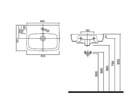 Умывальник Kolo Nova Pro M32146000 45 см