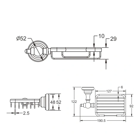 Мыльница Rose RG1104, хром