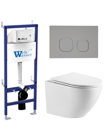 Комплект инсталляции с унитазом Weltwasser BAMBERG 460 + MERZBACH 043 MT-WT + BAMBERG CR