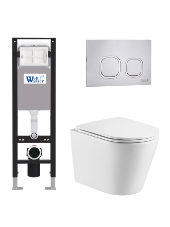 Комплект инсталляции с унитазом Weltwasser AMBERG 350 + SALZBACH 043 GL-WT + AMBERG RD-MT CR