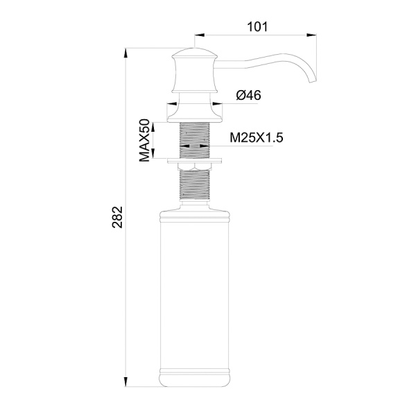 Дозатор мыла WONZON & WOGHAND, Белый матовый (WW-88SD03-MW)