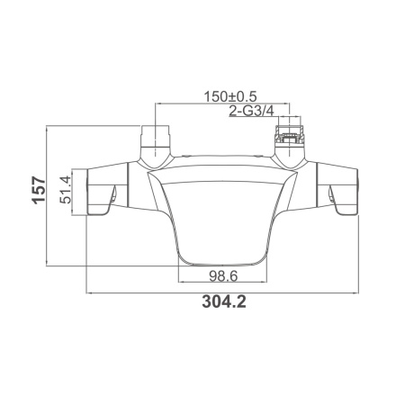 Смеситель для ванны с термостатом D&K Bayern DA2143201, хром