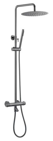 Душевая стойка Boheme Uno 468-T-SGM Shine Gun Metall, с термостатом