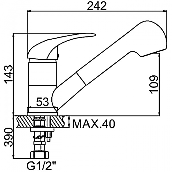 Смеситель для мойки с выдвижной лейкой Ledeme H02-B L6002-B