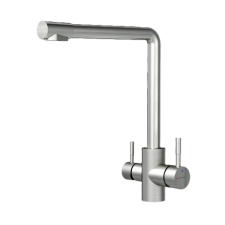 F85B05711 X-Joy S, Смеситель для кухни AM.PM с L-изливом с каналом для питьевой воды, сатин