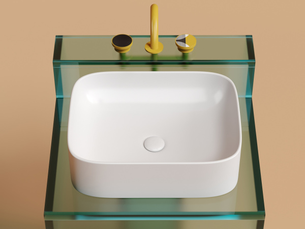 Умывальник чаша накладная прямоугольная Ceramicanova Element 505*380*150мм, белый матовый, CN6052MW