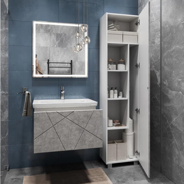 Тумба под раковину подвесная VIGO Geometry 034 бетон, 70 см