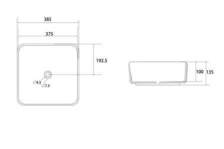 Раковина накладная ABBER Rechteck AC2211MB черная матовая