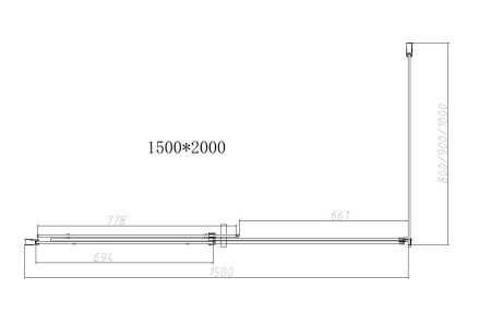 Душевой уголок Vincea Dice VSR-4D8015CLB, 1500*800, черный, стекло Прозрачный