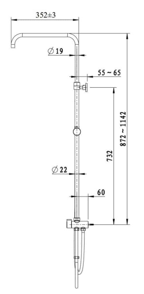 Душевая стойка OMNIRES Uni UN10042CR