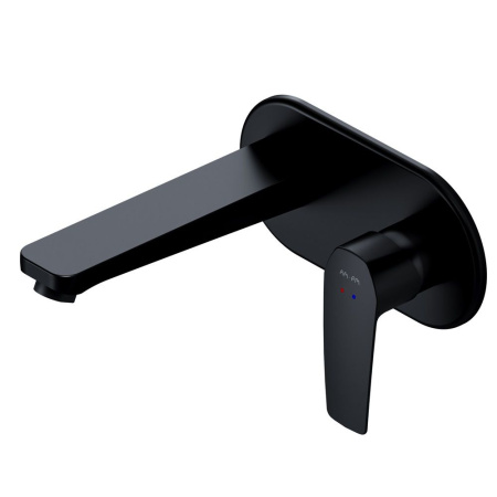 F90A72222 Gem Смеситель для умывальника AM.PM монтируемый в стену, чёрный