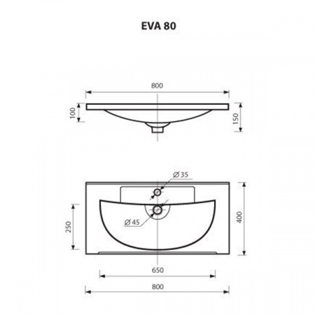 Тумба под умывальник Misty Марта 80 напольная венге с умывальником EVVA -80 D