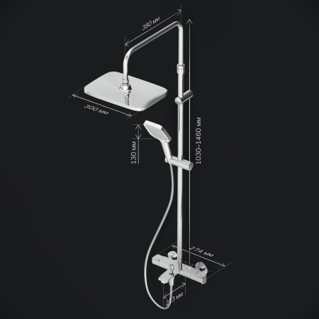 Душевая система AM.PM F078F500 Func с термостатом