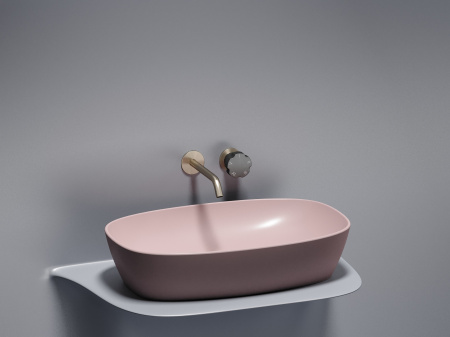 Умывальник чаша накладная овальная Ceramicanova Element 600*380*138мм, Розовый матовый, CN6049MP