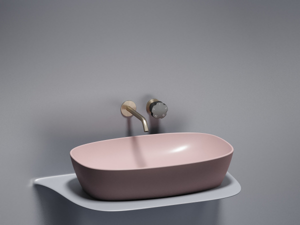 Умывальник чаша накладная овальная Ceramicanova Element 600*380*138мм, Розовый матовый, CN6049MP