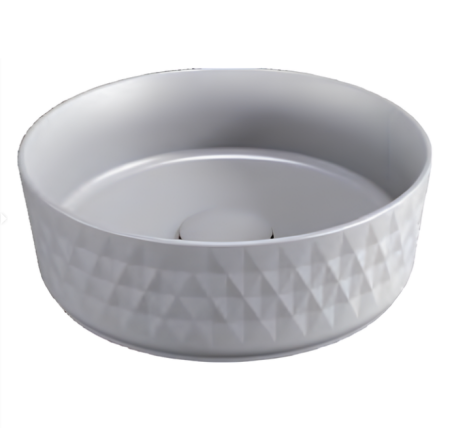 Раковина накладная ISVEA Rombo круглая ?36см, цвет серый бетон матовый 10NF67036-2V