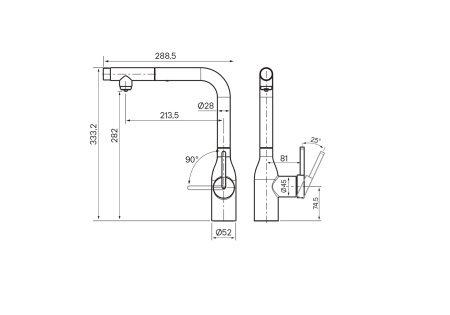 Смеситель для кухни Paulmark VIPER Vi213105-CR, хром