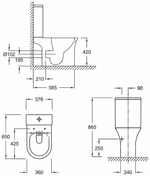 Бачок для унитаза Jacob Delafon Aleo ETAL212-0 белый