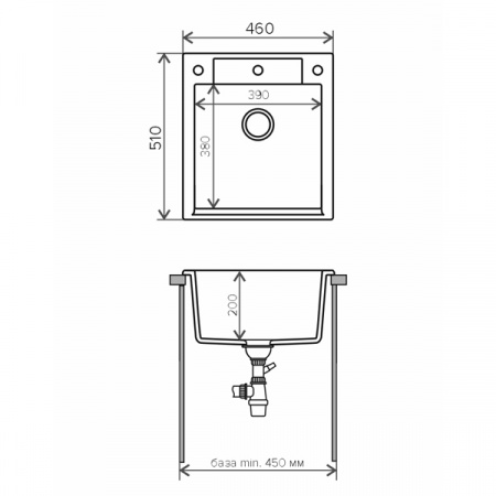 Кухонная мойка Tolero R-117 51x46 серый