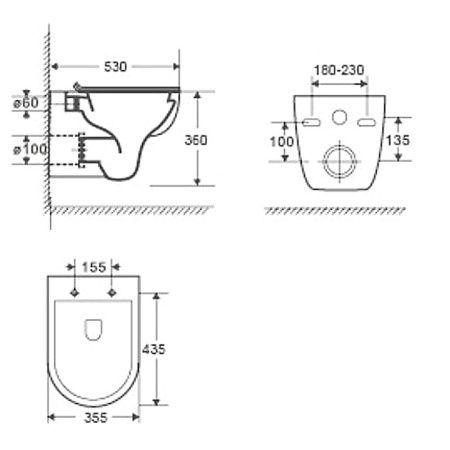 Унитаз с инсталляцией WeltWasser MARBERG 507 + BAARBACH 004 GL-WT + MAR 507 SE