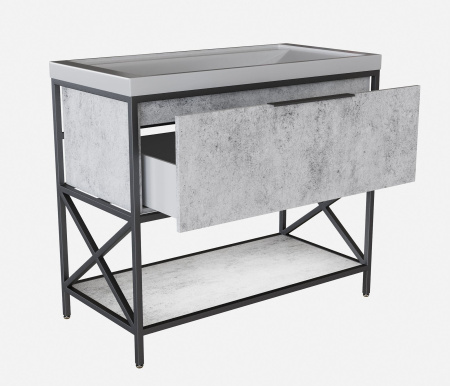 Тумба под раковину Фостер 100 MIXLINE Бруклин-100 бетон (543946)