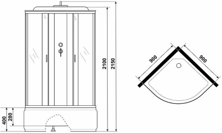 Душевая кабина Niagara Classic 90x90 NG-2508-14 без гидромассажа