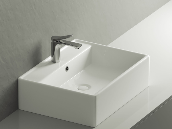 Умывальник чаша накладная прямоугольная Ceramicanova Element 590*450*160мм, Белый, CN6046