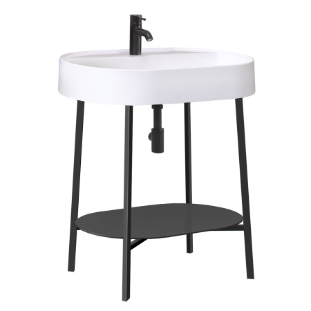 Тумба под умывальник Belux напольная Эвора 75, Черный матовый