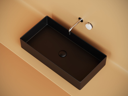 Раковина накладная прямоугольная Ceramicanova Element 701*361*130, черный матовый, CN6071MB