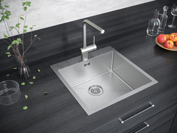 Мойка Paulmark KRONER 51 PM215151-BS 510х510х200 мм, нержавеющая сталь, нержавеющая сталь