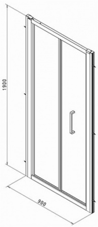 Душевая дверь Kolo Geo Bifold 560.126.00.3 90х190 см серебряный блеск/прозрачное стекло Reflex