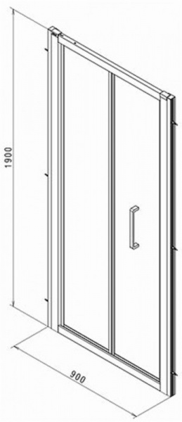 Душевая дверь Kolo Geo Bifold 560.126.00.3 90х190 см серебряный блеск/прозрачное стекло Reflex