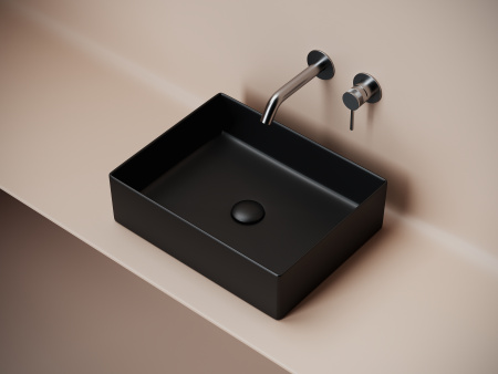 Раковина накладная прямоугольная Ceramicanova Element 361*471*130, черный матовый, CN6069MB