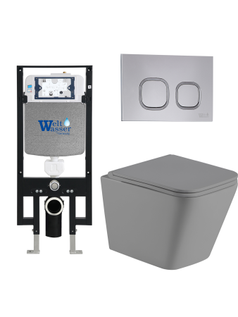 Комплект инсталляции с унитазом Weltwasser AMBERG 497 + GELBACH 041 MT-GR + AMBERG RD-CR