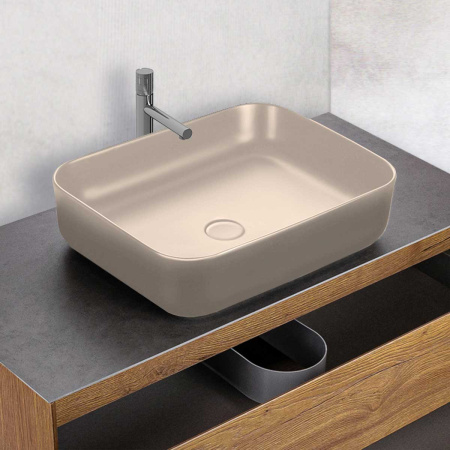 Раковина керамическая Vincea VBS-105MC, 500х390х130, накладная, цвет капучино матовый