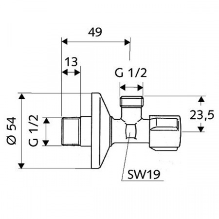 Угловой вентиль Schell 1/2х1/2