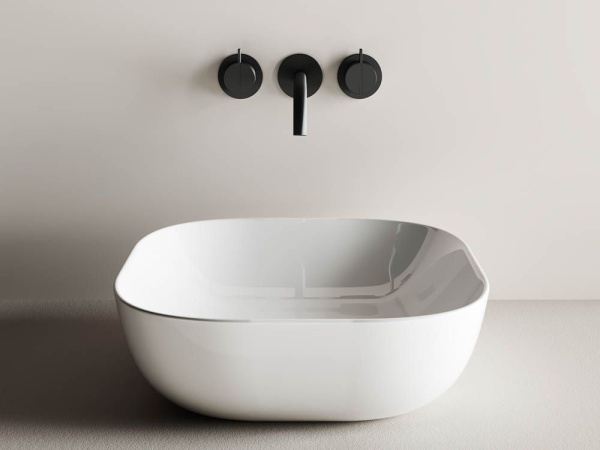 Умывальник чаша накладная квадратная Ceramicanova Element 425*425*145мм, Белый, CN6010