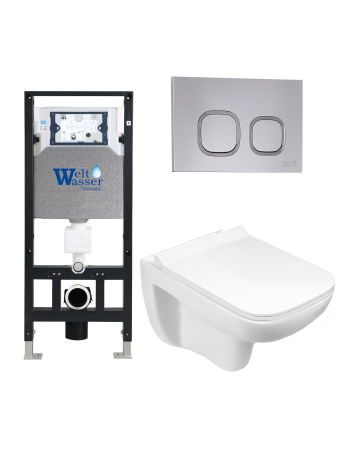 Унитаз с инсталляцией WeltWasser AMBERG 506 + KEHLBACH 004 GL-WT + AMBERG RD-CR